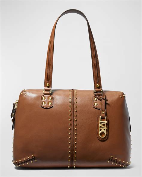 astor large leather satchel michael kors